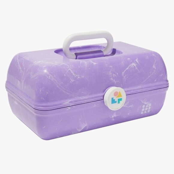 Caboodles  On-The-Go Girl Travel Cosmetic Organizer- Purple Marble - Picture 3 of 11